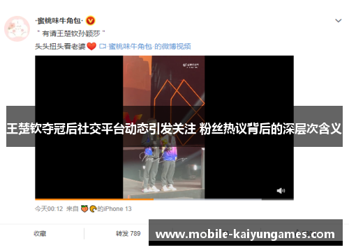王楚钦夺冠后社交平台动态引发关注 粉丝热议背后的深层次含义