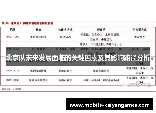 北京队未来发展面临的关键因素及其影响路径分析