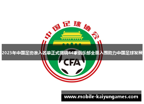 2023年中国足协准入名单正式揭晓44家俱乐部全面入围助力中国足球发展