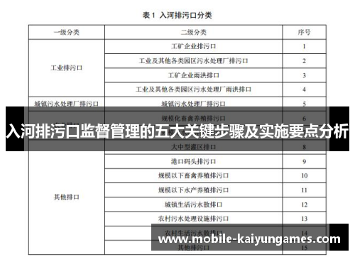 入河排污口监督管理的五大关键步骤及实施要点分析
