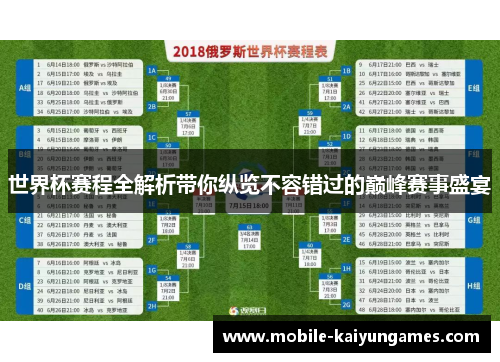 世界杯赛程全解析带你纵览不容错过的巅峰赛事盛宴