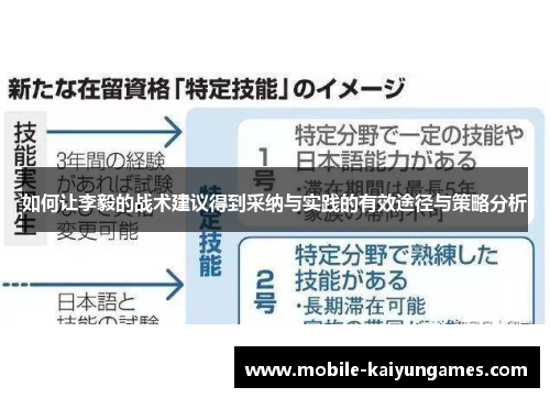 如何让李毅的战术建议得到采纳与实践的有效途径与策略分析